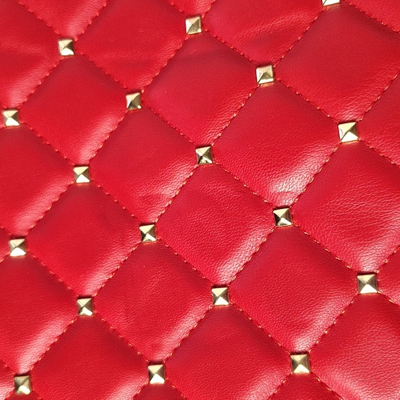 BADGLEY MISCHKA Red And Gold Pocket Studded Backpack main image 4